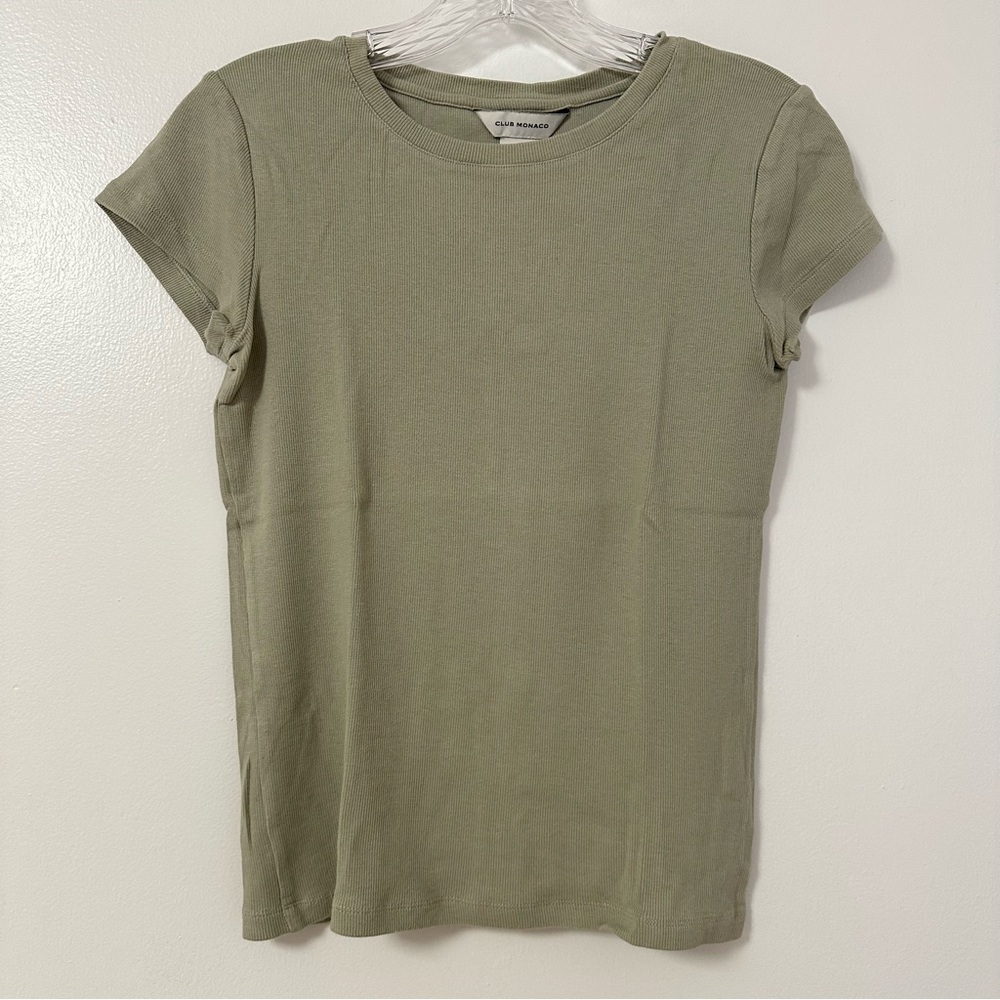 Club Monaco Ribbed Tee Light Green